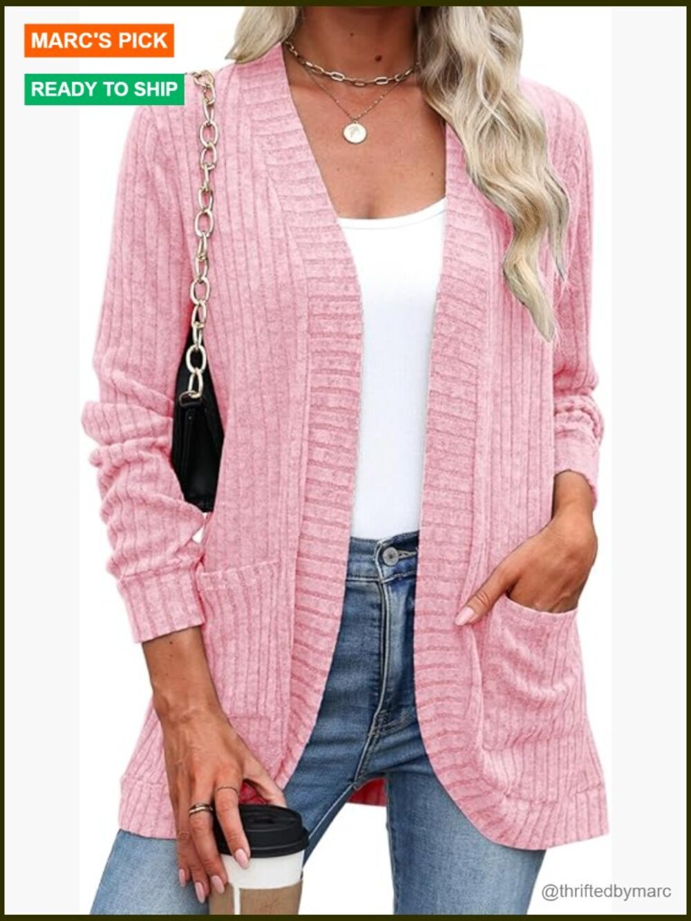 Lightweight Open Front Long Sleeve Cardigan with Pockets Tunic Fall
